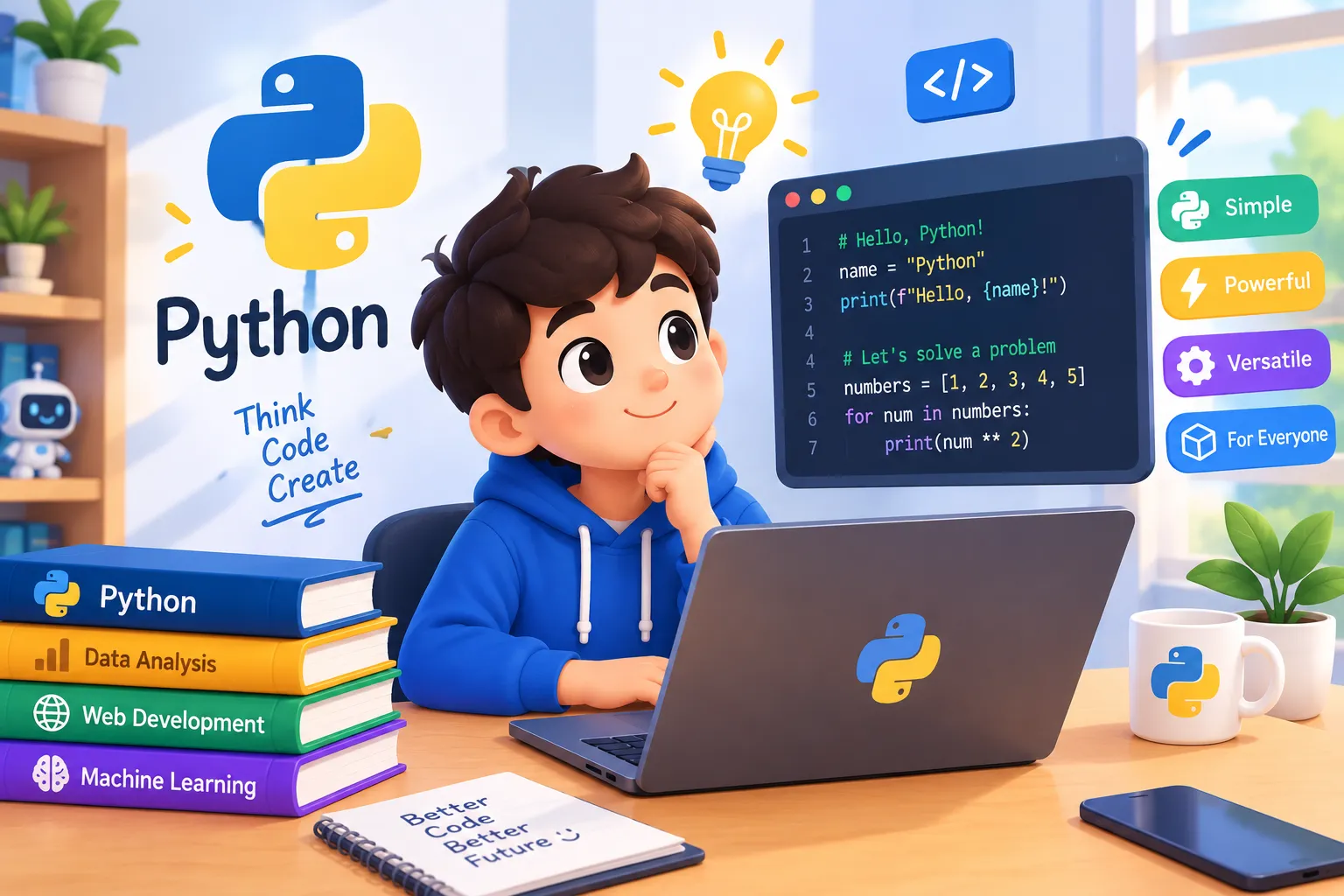 تصویر آموزش برنامه‌نویسی پایتون برای کودکان و نوجوانان؛ یادگیری مبانی Python، نوشتن کد و ساخت پروژه‌های برنامه‌نویسی